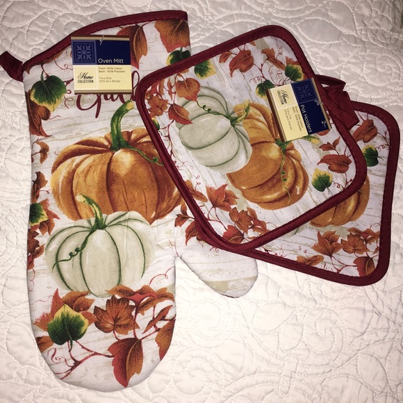Fall/Thanksgiving Kitchen Glove & Potholder Set - Picture 3 of 6